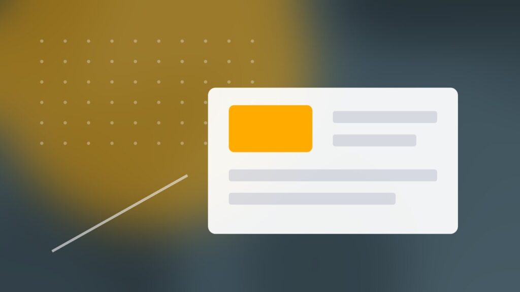 Layered metric cards and a trend line on a dark slate and amber gradient