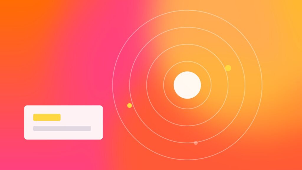 A content calendar with cards on an orange and pink gradient