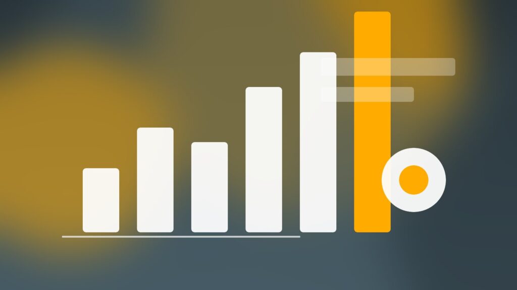 Connected workflow nodes on a dark slate and amber gradient