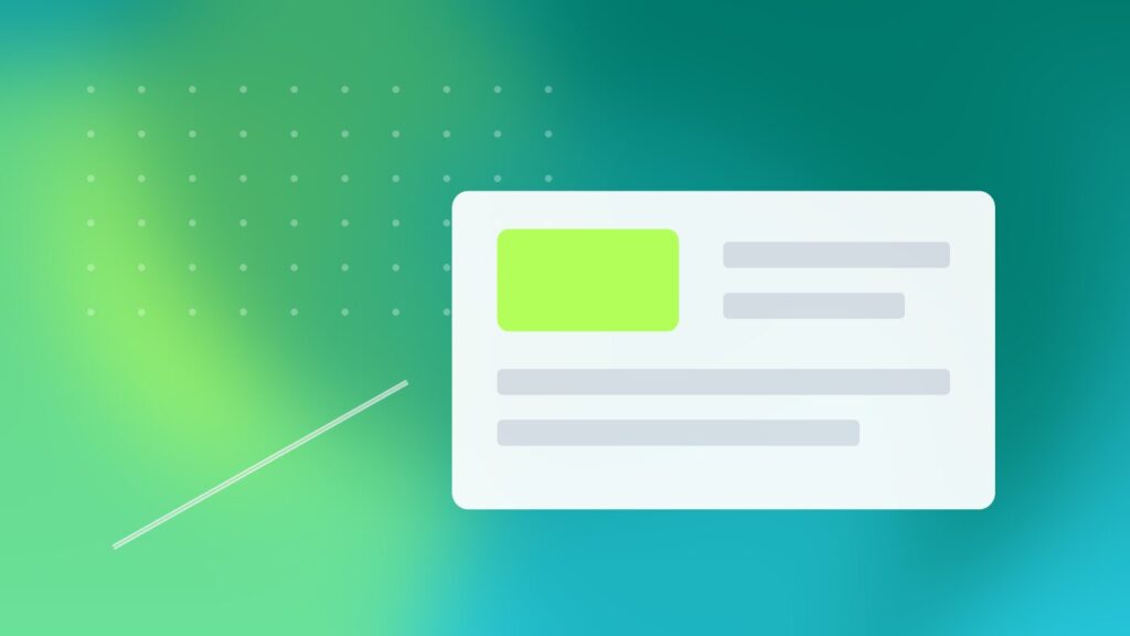 Rows of directory cards with checkmarks on a teal and green gradient