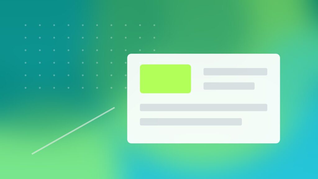 Labelled data blocks and a page card on a teal gradient