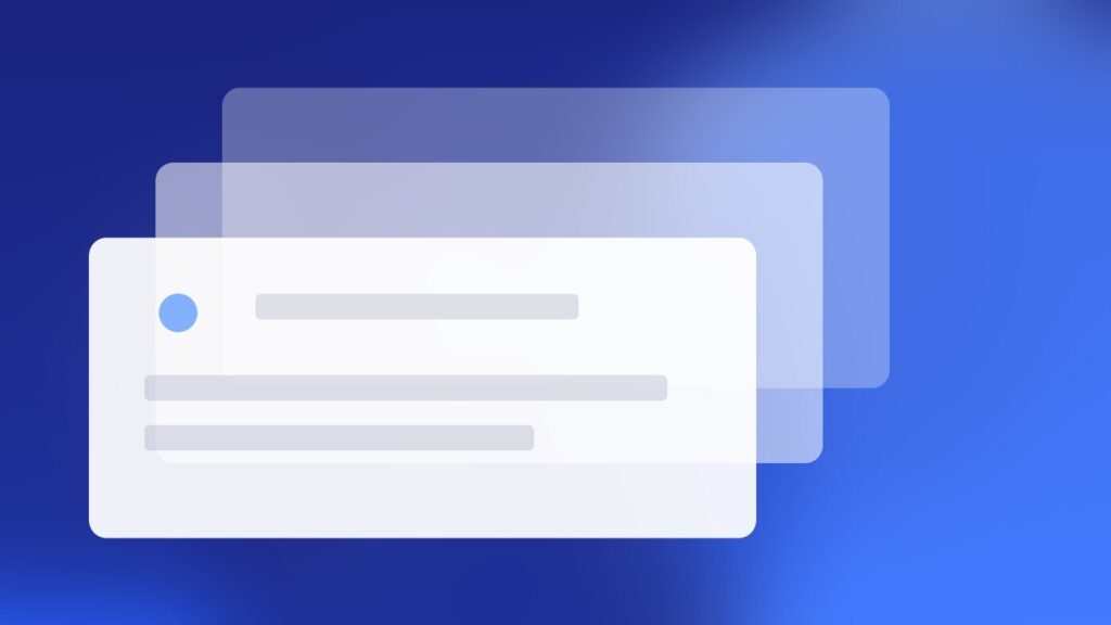 A stack of optimized image cards with a lightning accent on an indigo gradient